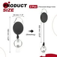 thumbnail image 2 of Uxcell Retractable Badge Holder Reel, ID Badge Reels with Claw Clasp for Name Key Chain Office Black, 2 of 6
