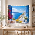 thumbnail image 5 of Greek Island View Through Blue Doors With Lemons Serene Coastal Style for Travel Lovers Mediterranean Wall Art Housewarming Gift Tapestry Wall Hanging for Living Room and Bedroom, 5 of 7