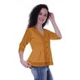 thumbnail image 2 of Moomaya Blouse Ethnique en Coton Peplum Col en V pour Femmes, 2 of 6