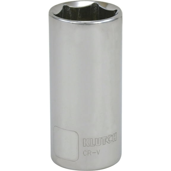 Klutch Deep Socket, Metric, 25mm, 1/2in.-Drive, 6-Pt.