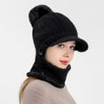 thumbnail image 5 of Diufon Women's Pattern Knitted Hat Winter Warm Brim Beanie Hats with Flap Thickened Button Outdoor Ski Cap, 5 of 6