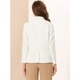 thumbnail image 3 of DARING DIVA Shawl Lapel Long Sleeve Pockets Office Blazer S White, 3 of 6