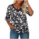 thumbnail image 3 of Camiseta Casual de Cuello Redondo de Manga Corta de las Mujeres con Pliegues Delanteros Y Mangas de Doblado, Blusa de Poliéster Suave para el Uso Diario de Primavera, 3 of 7