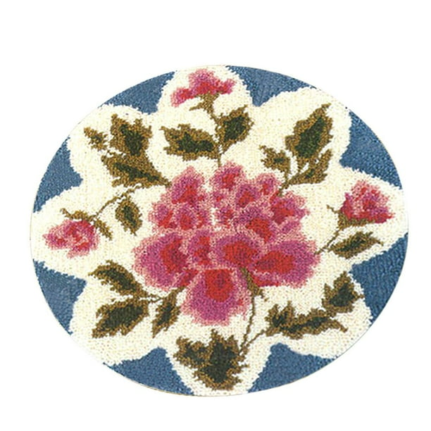 DIY Cojín Alfombra Alfombra Kits De Alfombras Para Adolescentes Niñas, A Mano Alfombra De Ganchi nía Cumpleaño Flor rosa Macarena Kits de enganche de enganches de alfombras