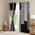 thumbnail image 3 of Homewish Modern Geometric Artistic Curtains Pack of 2 (42x84 Each),Chic Cheetah Pattern Curtains Blackout,Gray Zebra Stripe Bedroom Curtains For Boys Teens,Ultra Soft Home Decor, 3 of 6