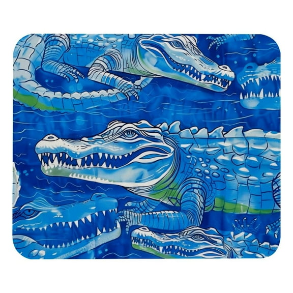 PhooArto Comfortable Mouse Pad Underwater Blue Crocodile Pattern Desktop Mousepad , 21 x 25 cm Mouse Mat, Non-Slip Rubber Base, Improves Speed and Precision