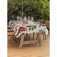thumbnail image 2 of Outdoor Tablecloth with Umbrella Hole and Zipper, Farmhouse Parrots Rectangle Table Cloth 60x102 Inch Waterproof Tablecloth, Spring Summer Botanical Leaves Burlap Picnic Table Cover for Patio Camping, 2 of 7