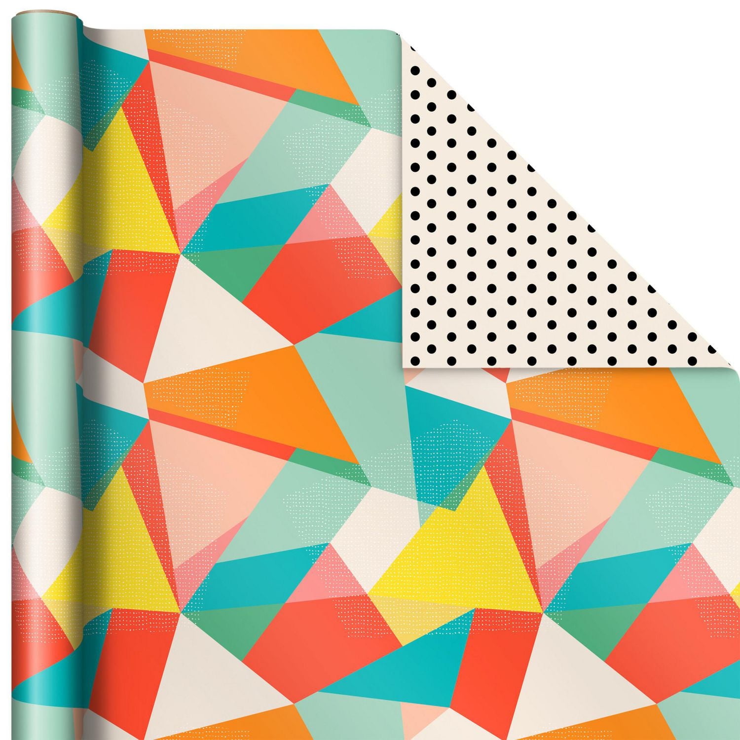 Hallmark Reversible Wrapping Paper (3 Rolls: 75 Sq. Ft. Ttl) Floral, Lemons, Bright Abstract