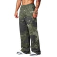 thumbnail image 4 of Hsovts Men's Athletic Open Bottom Relaxed Fit Camo Sweatpants Loose Casual Elastic Waist Drawstring Athletic Fashion Sweatpants Workout Pants with Pockets Army Green 2XL, 4 of 7