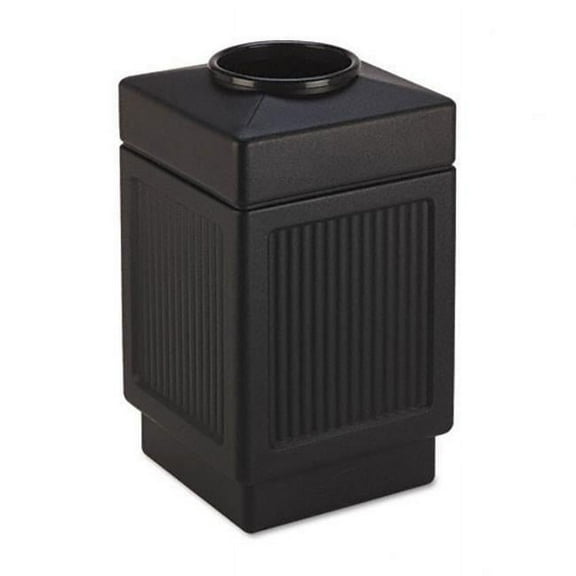 Canmeleon Collection 38 Gallon Top Open Receptacle in Black