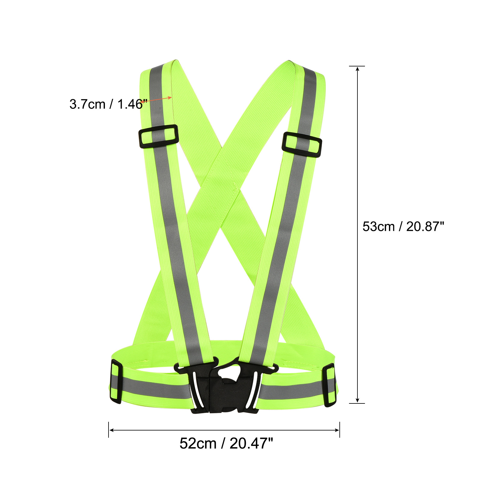 Unique Bargains Lightweight High Visibility Night Caution Reflective Vest Adjustable Green 1.6"