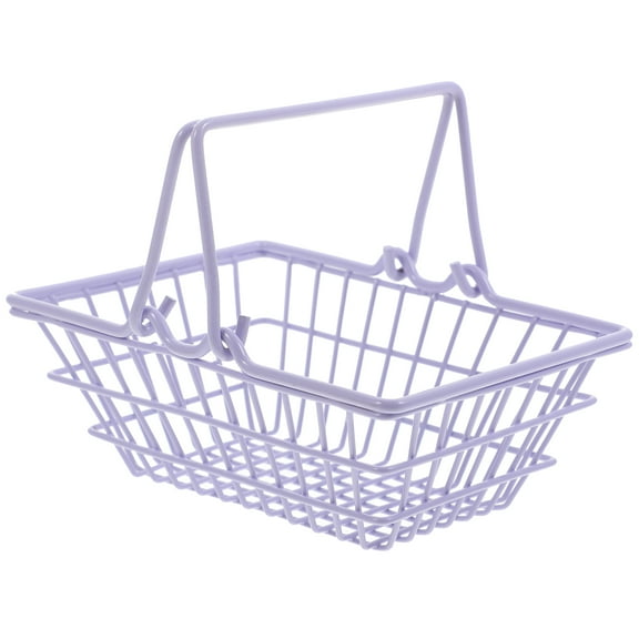 Lavender Iron Storage Basket for Home Use Lightweight and 7 Inch