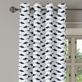 thumbnail image 2 of Ambesonne Anchor Grommet Curtain, Aquatic Modern Sharks, 50" x 84", Indigo White, 2 of 6