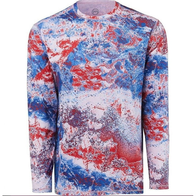 Playera Deportiva Reversible Manga Larga Para Hombre Magellan Outdoors - Rojo y Azul
