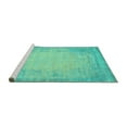 thumbnail image 2 of Ahgly Company Machine Washable Indoor Round Abstract Turquoise Blue Contemporary Area Rugs, 7' Round, 2 of 4