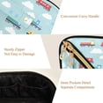 thumbnail image 5 of FORMRS Makeup Bag Travel Cosmetic Organizer for Women Fold Flat Zipper Pouch with Handle, Blue Trains Pattern, 5 of 8