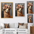 thumbnail image 4 of Designart "Llama Wonder with Flower Crown I" Animals Framed Wall Art - Traditional Brown Llama Living Room Framed Canvas Art, 4 of 6