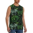 thumbnail image 2 of Yiaed Lush Foliage Green Plant Print Men's Singlet Vests Summer Running Muscle Tank Tops Gym Undershirt Round Neck Sleeveless for man, 2 of 5