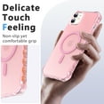 thumbnail image 5 of Dteck for iPhone 12 Case, iPhone 12 Pro Case Magnetic Compatible with MagSafe,Shockproof Military-Grade Protection,Air-Guard Corners,Anti-Yellowing Frosted Phone Cover 6.1",Pink, 5 of 5