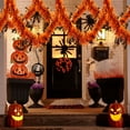thumbnail image 6 of Halloween Pull-String Garland - 76in Colorful Party Streamer Spider Pumpkin Theme Hanging Decor Ceiling Backdrop Accent Spooky Celebration Decor(Orange-Star), 6 of 6