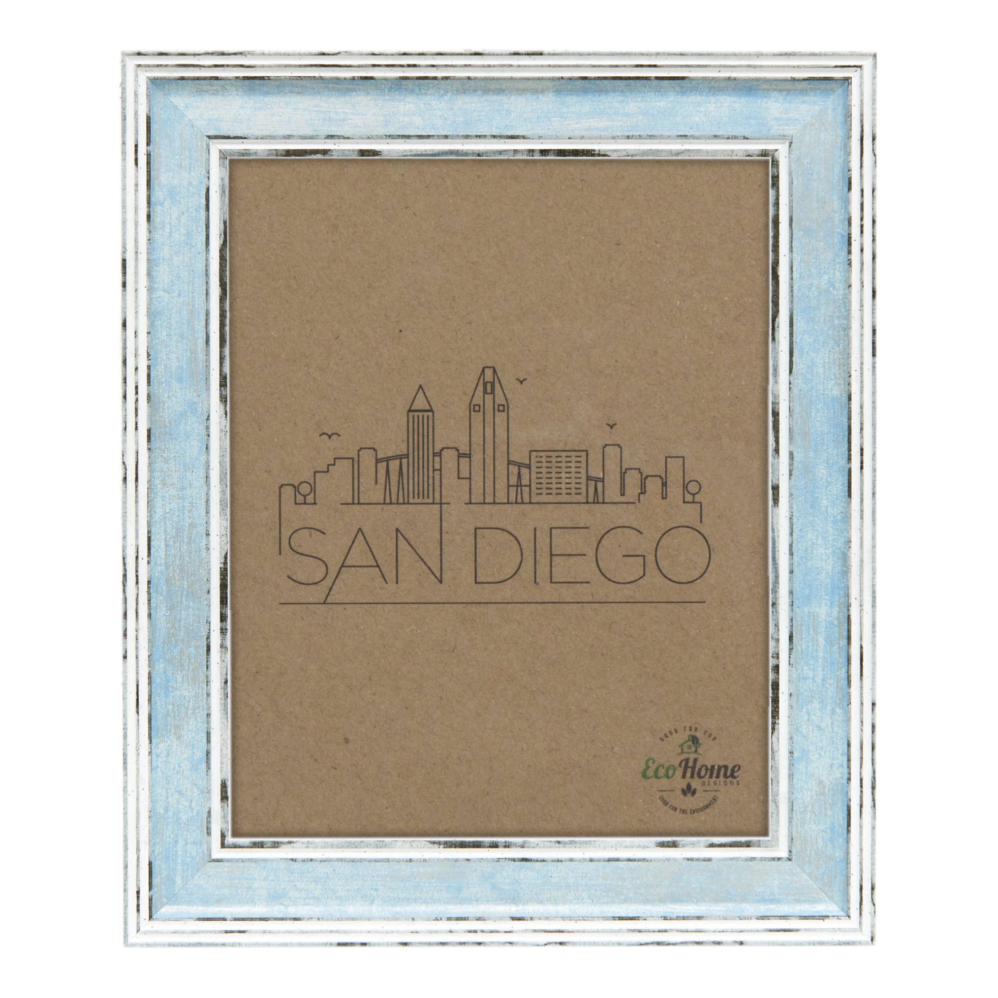 4x6 Distressed Blue Picture Frame, Wall Mount or Desktop Display