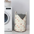thumbnail image 3 of Tribal Laundry Bag, Prehistoric Fox Arrows Bear Lodge Houses Feather Graphic, Hamper Basket with Handles Drawstring Closure for Laundromats, 13" x 19", Salmon Amber White, by Ambesonne, 3 of 4