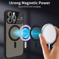 thumbnail image 5 of Magnetic Case for iPhone 13 Pro Max with Camera Lens Protector [Compatible with Magsafe] Shockproof Soft TPU & Hard Translucent Matte Back Protective Phone Case for iPhone 13 Pro Max Black, 5 of 16