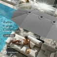 thumbnail image 5 of SUMMIT LIVING 15 FT Double-Sided Solar Patio Umbrella with Base Large Outdoor Umbrella with LED Solar Lights - Smoky Gray, 5 of 9
