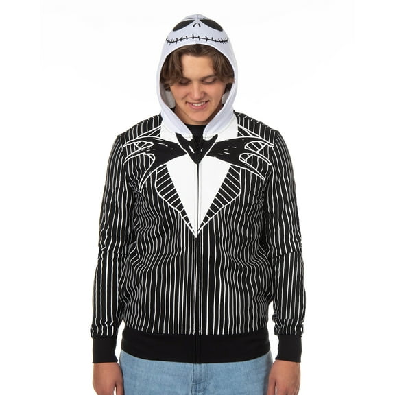 Nightmare Before Christmas Men's Jack Skellington Tuxedo Full-Zip Adult Costume Hoodie