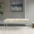 thumbnail image 5 of Pasargad Home Safari Cowhide Silver Bench with X Base Legs, 5 of 5