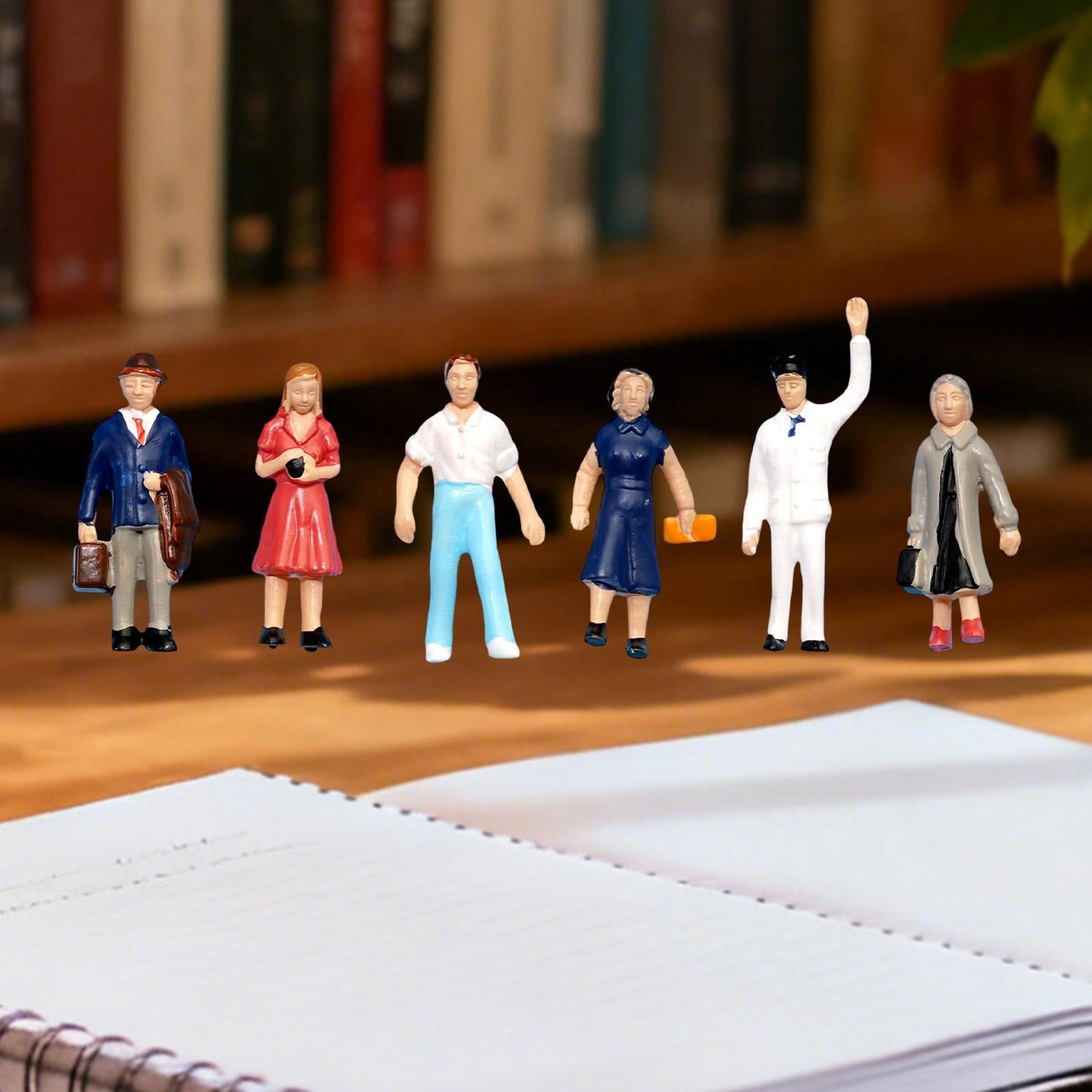 LeeQinersw 6x 1/87 HO Scale Miniature People Figurines Collectible Hand Painted Figures