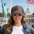 thumbnail image 2 of enyan 250 Anniversary USA Hat Embroidered Patriots Eagle Trucker Cap 250th Anniversary Mesh-Back Cap for Men Women,Grey, 2 of 7