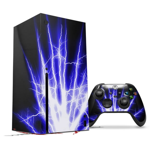 WraptorSkinz Skin Wrap compatible with the 2020 XBOX Series X Console and Controller Lightning Blue (XBOX NOT INCLUDED)