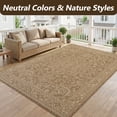 thumbnail image 3 of SIXHOME 8'x10' Outdoor Rug, Farmhouse Medallion Patio Rug, Indoor Outdoor Polypropylene Weave Textured Carpet, Water-Resistant, Quick-Dry Rug for Porch, Balcony, RV, Garden, Neutral Brown, 3 of 8