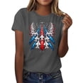 thumbnail image 4 of Busydd Tshirts Shirts for Women 4th of July American Flag Print Cotton T Shirts Independence Day Patriotic Graphic Tees Casual Summer Crewneck Short Sleeve Tops 2XL, 4 of 7