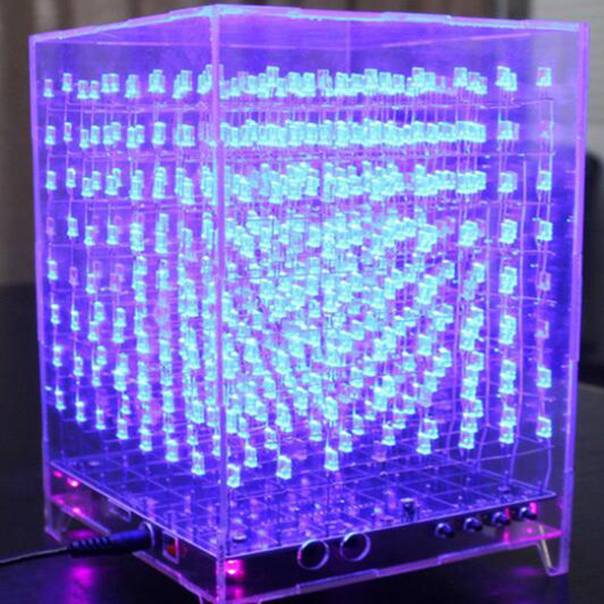 8x8x8 3D Squared Light Cube Kit LED Decor MP3 Music Spectrum PCB Board