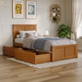 thumbnail image 1 of Madison Twin XL Platform Bed with Matching Footboard & Drawers in Light Toffee, 1 of 24