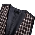 thumbnail image 4 of Men's Vintage Plaid Suit Vest Business Formal Dress Waistcoat Vest with Pockets for Suit or Tuxedo, 4 of 7