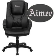 Flash Furniture Dreamweaver Personalized Black LeatherSoft Executive Swivel Office Chair with Arms