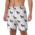 thumbnail image 2 of Uemuo Dachshund Dog Pattern Mens Swim Trunks Quick Dry Board Shorts with Mesh Lining, Stretch Beach Shorts Quick Dry No-Chafing Board Shorts-X-Large, 2 of 9