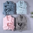 thumbnail image 4 of Albornoz de hotel, material de toalla de algodón, camisón de pareja de adultos, bata de baño blanca larga de algodón de primavera y otoño, 4 of 4