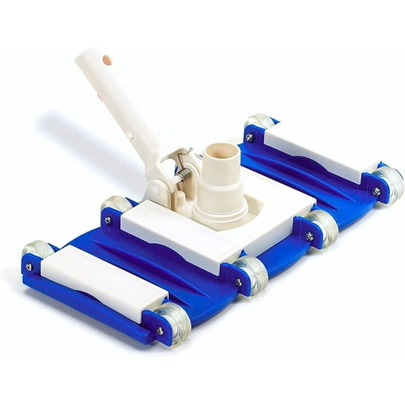 Manual Vacuum Head Attachment For Inground & Above Ground Pools|Weighted Flexible Swimming Pool Vac Head Rectangle Shape W/ Wheels| Swivel Hose 1-1/4 or 1-1/2’’| clean 8150