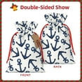 thumbnail image 2 of Pofeuu Navy Blue Anchors Print Burlap Bags with Drawstrings Drawstring Gift Bags Pouch Bag for Thankgiving Birthday Party Gift Wrapping Treats and Party Favors-Small, 2 of 9