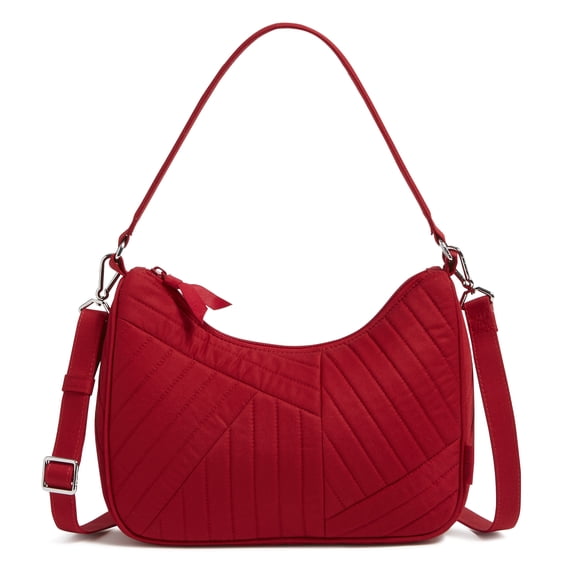 Vera Bradley Women's Cotton Frannie Crescent Crossbody Bag Cardinal Red