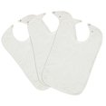 thumbnail image 3 of Nobles 3 Pack Adult Bib Washable Reusable Waterproof Clothing Protector with Vinyl Barrier 18" x 30" Adjustable Snap Closure (White With Light Pink Backing), 3 of 4