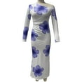thumbnail image 5 of Long Sleeve Dress for Women Fashion Print Shoulder Hugging Hip Dress Long Sleeve Dress, 5 of 5