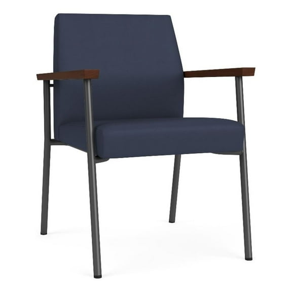 Mystic Reception Waiting Room Healthcare Guest Chair / Charcoal Steel / Blue