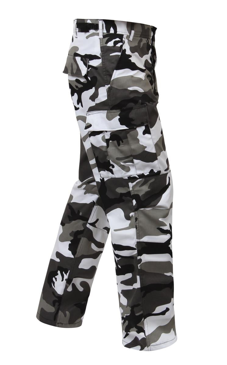 white and gray camo pants