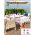 thumbnail image 5 of Outdoor Tablecloth with Umbrella Hole for Patio/Picnic/Party/Camping, Farmhouse HOME Waterproof Table Cloth Rectangle Table Cover Washable, Rustic Tulip Pink White Plaid Wooden (60"x 102"), 5 of 9