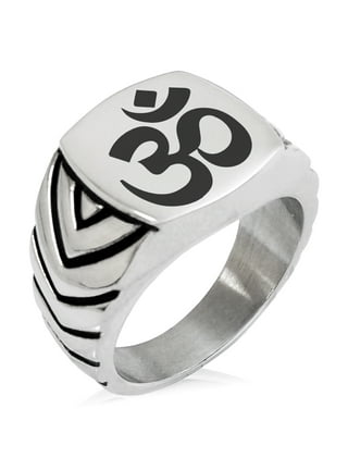Om Ring Mai Concepts 316 Grade Stainless Steel Polished Hindu